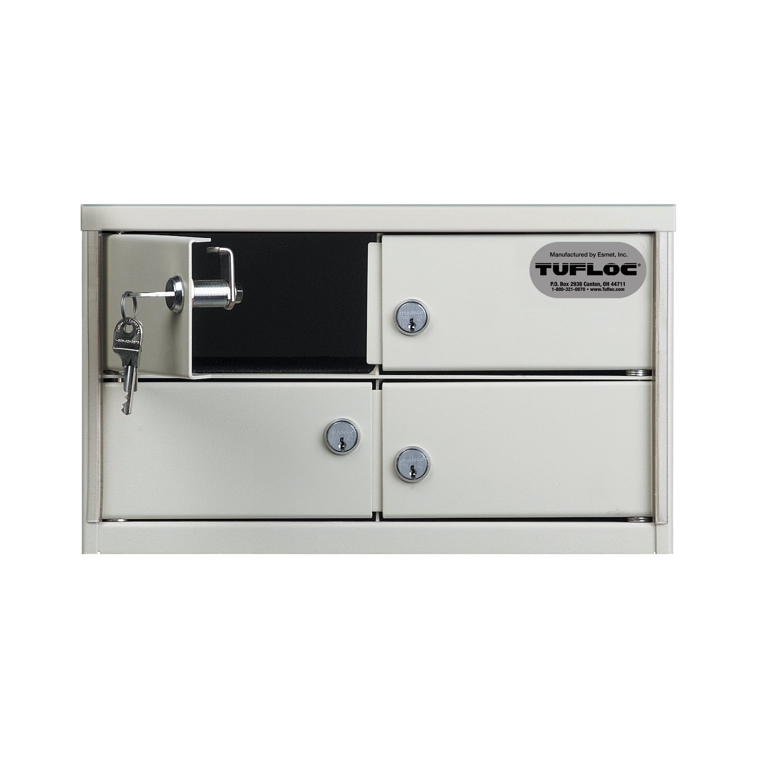 4 Compartment Steel Lockbox - Modular, Stackable Configuration