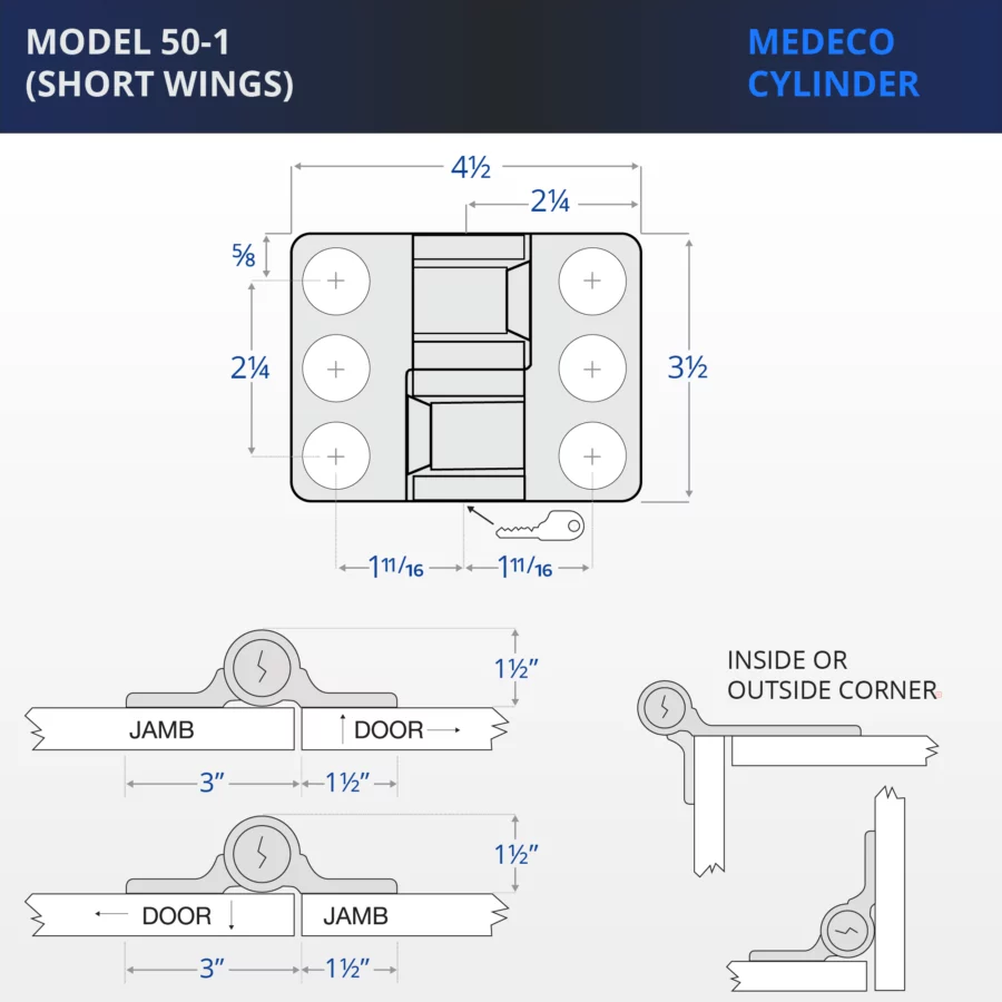 Stainless Steel Lock with Medeco Cylinder - Image 2